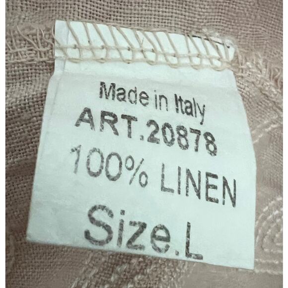 Valentina Naldi Embroidered Linen Blouse Ruffle Sleeve Size L - Picture 6 of 7